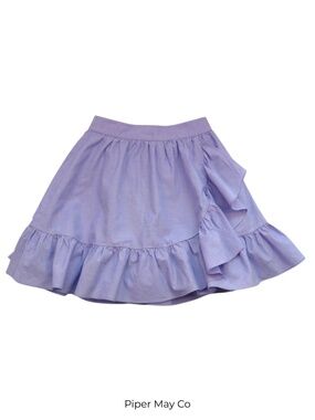 Kate Spade Blue Ruffle Skirt Size 00 Periwinkle Cotton Mini